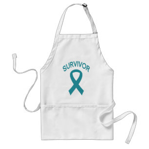 Survivor Ovarian Cancer Teal ribbon apron