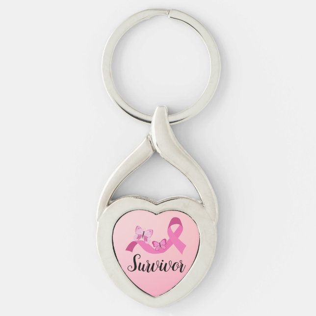 Survivor Pink Breast Cancer Keychain (Front)