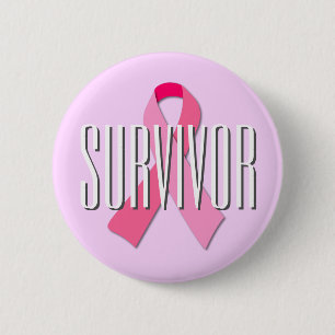 Survivor Pink Ribbon 2 Inch Round Button