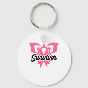 Survivor Pink Ribbon Breast Cancer Awareness Keychain