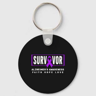 Survivor - Purple Ribbon Heimer’s Awareness Keychain