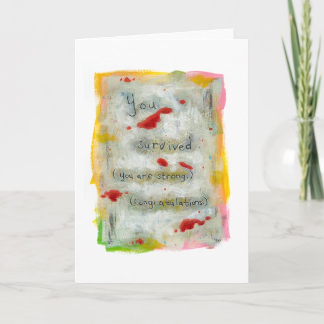 Survivor recovery healing hope art trauma illness card (Front)