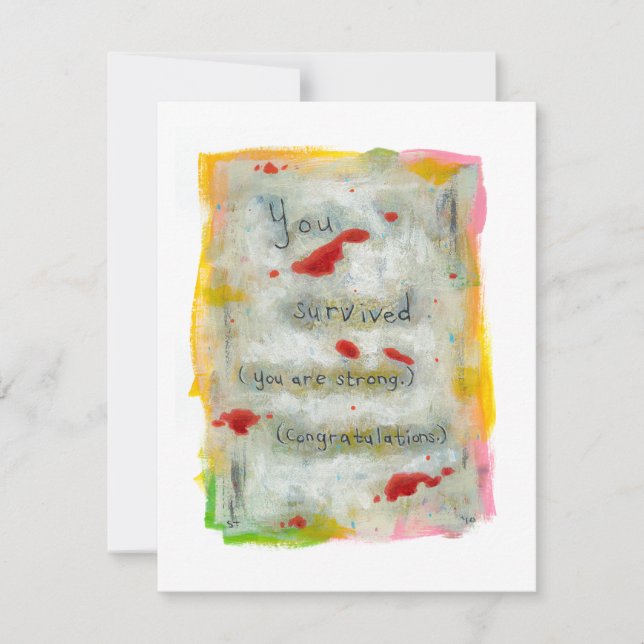 Survivor recovery healing hope art trauma illness invitation (Front)