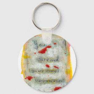 Survivor recovery healing hope art trauma illness keychain