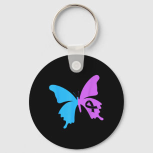 Survivor Ribbon Awareness Prevention Month Keychain