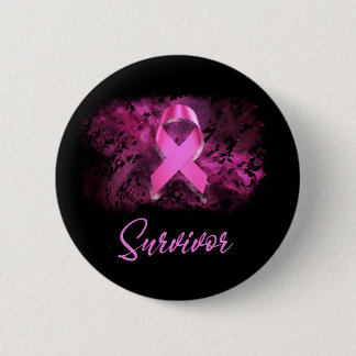 Survivor, support breast cancer awareness 2 inch round button