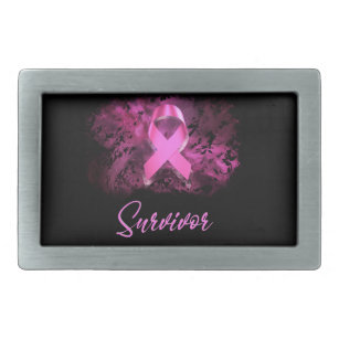 Survivor, support breast cancer awareness belt buckle