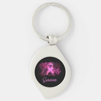Survivor, support breast cancer awareness keychain