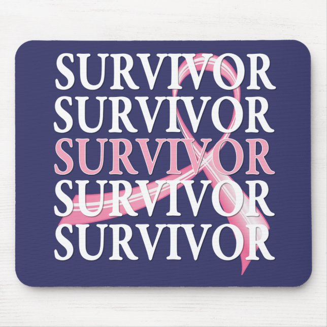 Survivor Whimsical Collage Breast Cancer Mouse Pad (Front)