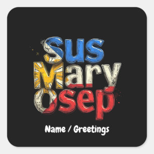 Sus Mary Osep Filipino Pride Customizable Square Sticker