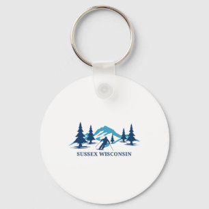 Sus Wisconsin Ski Resort Skiing Skier  Keychain