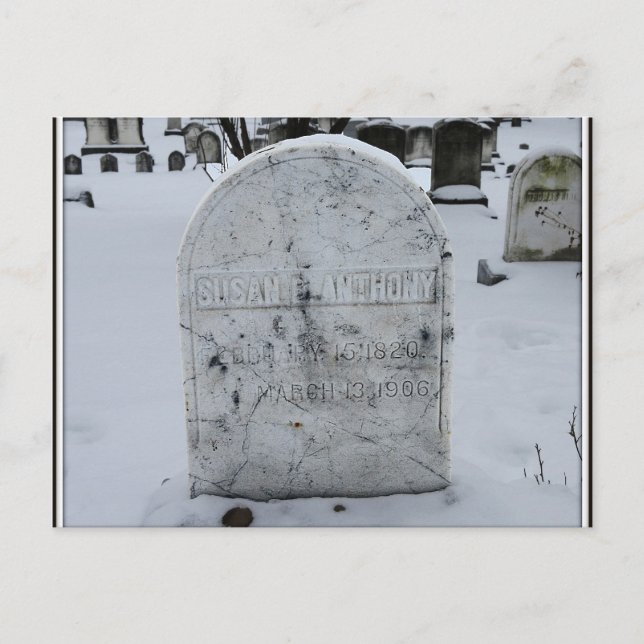 Susan B. Anthony Grave Headstone Postcard (Front)