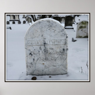 Susan B. Anthony Grave Headstone Poster