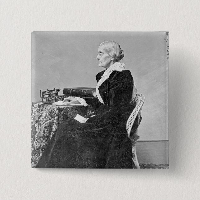 Susan Brownell Anthony 2 Inch Square Button (Front)