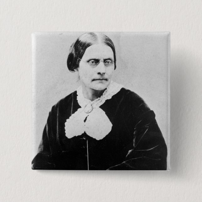 Susan Brownell Anthony  c.1871 2 Inch Square Button (Front)