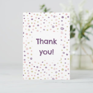 Susan Confetti Watercolor Dots Thank You Card