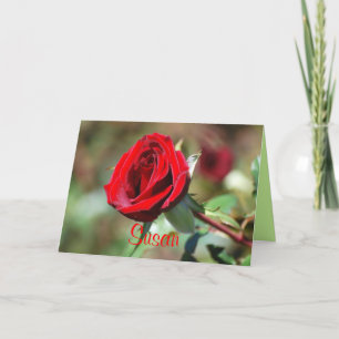 Susan Happy Birthday Red Rose Card