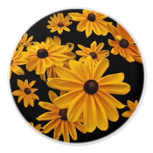 Susan Noir-eyed fleurit le bouton en céramique