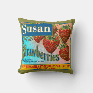 Susan Strawberries Throw Pillow
