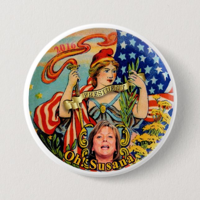 Susana Martinez for President 2016 3 Inch Round Button (Front)