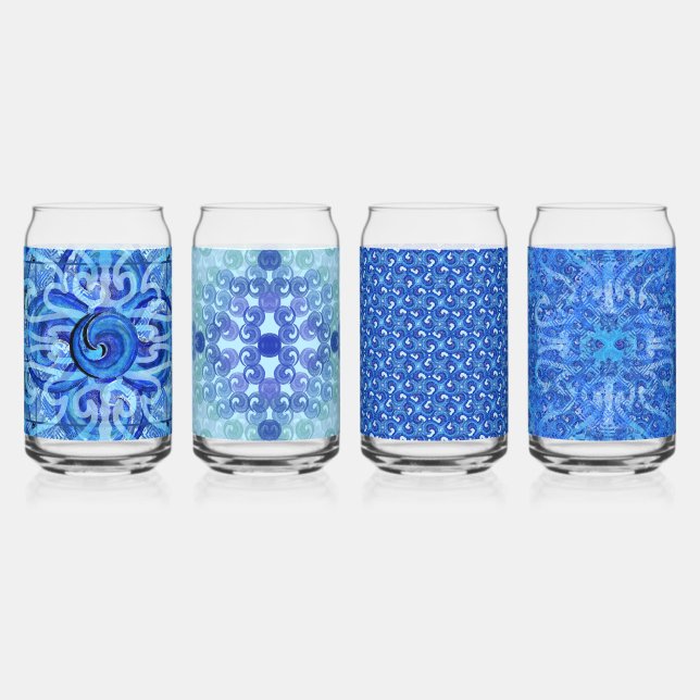 Susea Blu Studios Wave Can Glasses (Front)