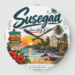 Susegad — The Goan Way of Life Large Clock