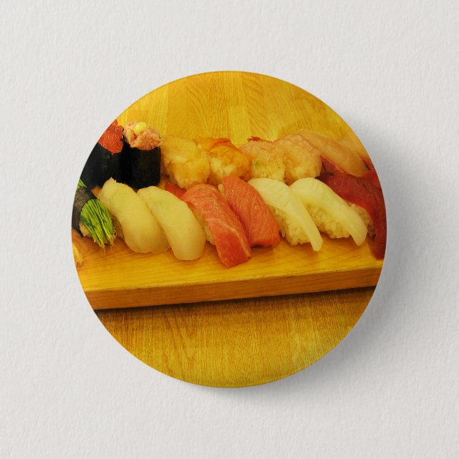 Sushi 寿司 2 inch round button (Front)