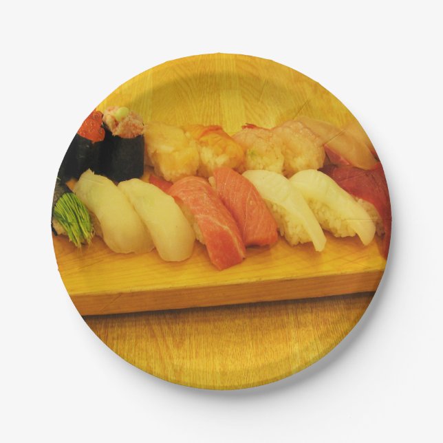 Sushi 寿司 paper plate (Front)