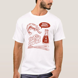 Sushi Addict – Japanese Food Hand Drawn Art T-Shirt