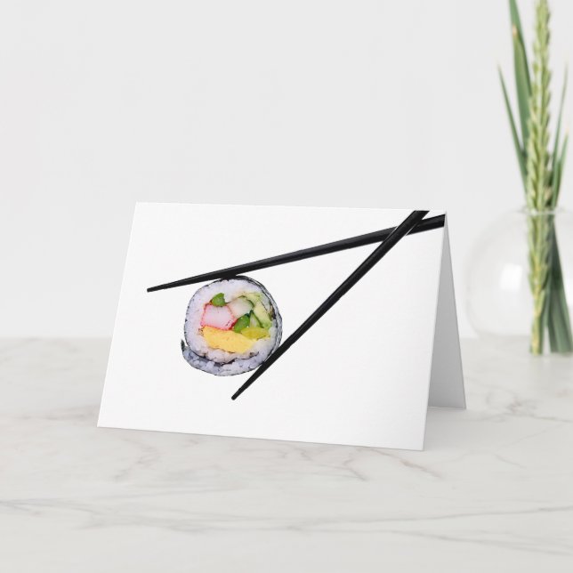 Sushi and Black Chopsticks Invitation (Front)
