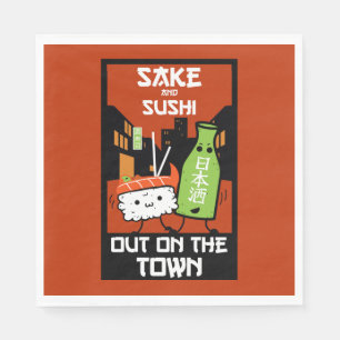 Sushi And Sake Foodies   Napkin