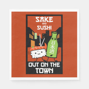 Sushi And Sake Foodies   Napkin