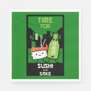 Sushi And Sake Foodies  Napkin