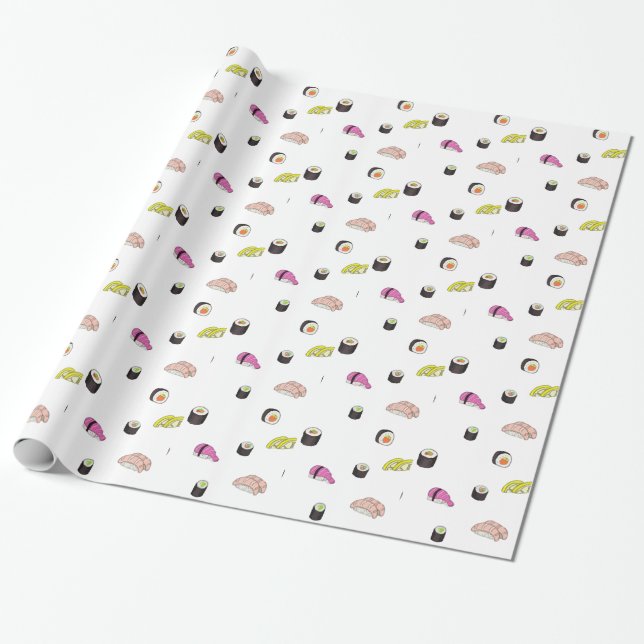 Sushi and Sashimi Wrapping Paper (Unrolled)