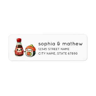 Sushi and Soy Sauce Return Address Labels