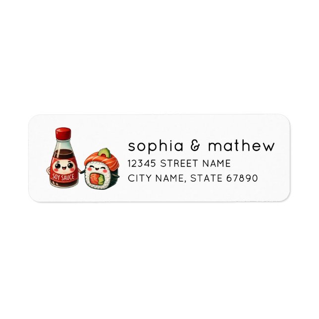 Sushi and Soy Sauce Return Address Labels (Front)
