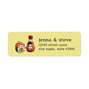 Sushi and Soy Sauce Return Address Labels
