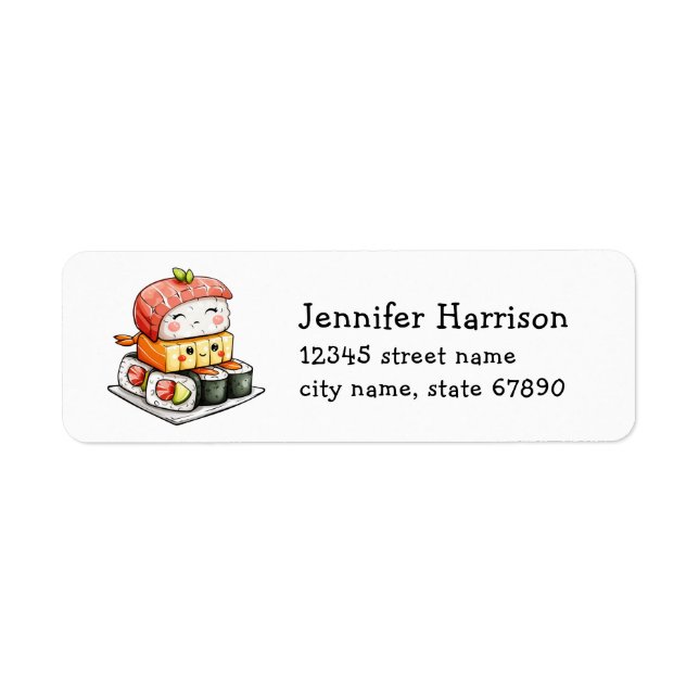 Sushi and Soy Sauce Return Address Labels (Front)