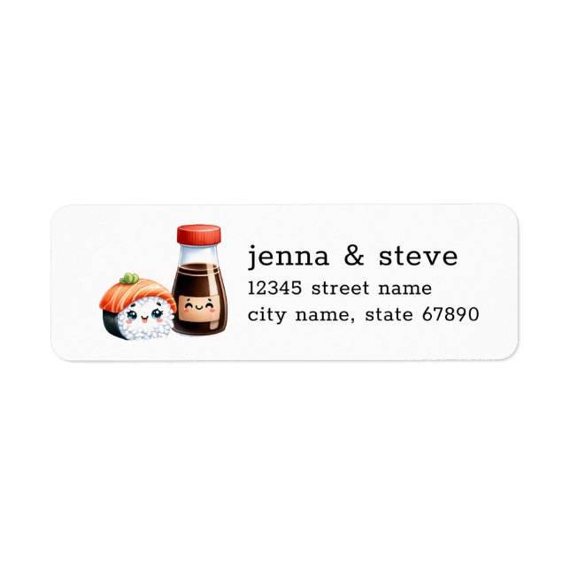 Sushi and Soy Sauce Return Address Labels (Front)