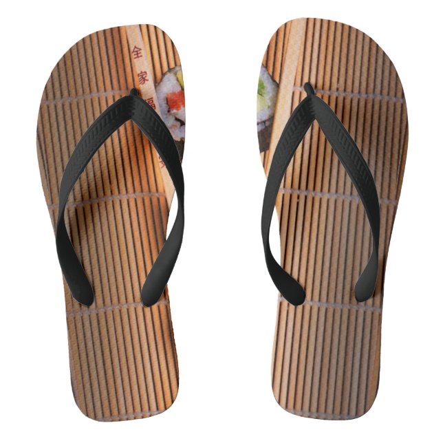 Sushi and wooden chopsticks flip flops (Footbed)