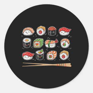 Sushi Anime Kawaii Japanese Food Lover Otaku Manga Classic Round Sticker