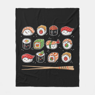 Sushi Anime Kawaii Japanese Food Lover Otaku Manga Fleece Blanket