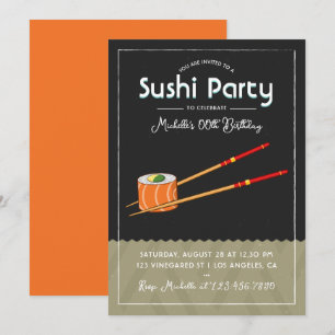 Sushi Anniversaire Fête Invitation