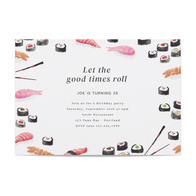 Sushi Anniversaire Fête Invitation (Créateur téléchargé)