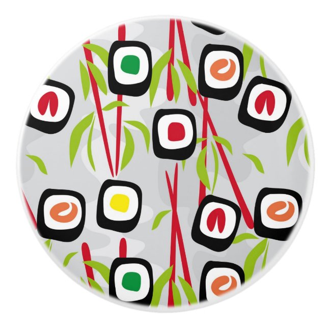 Sushi background ceramic knob (Front)