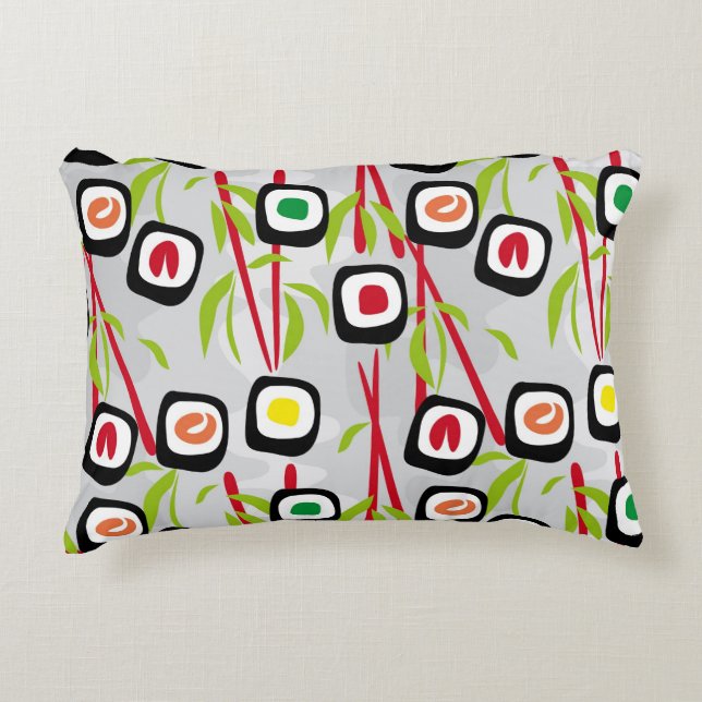 Sushi background decorative pillow (Front)