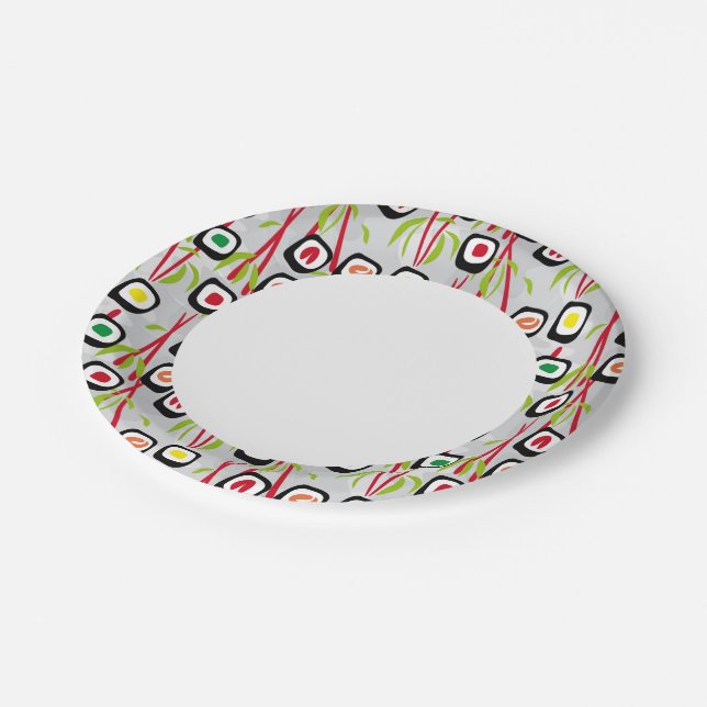 Sushi background paper plate (Angled)