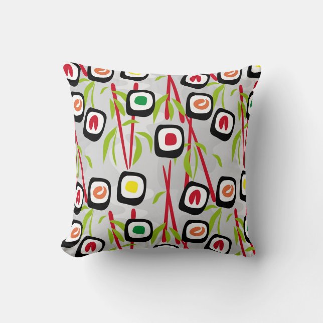Sushi background throw pillow (Front)