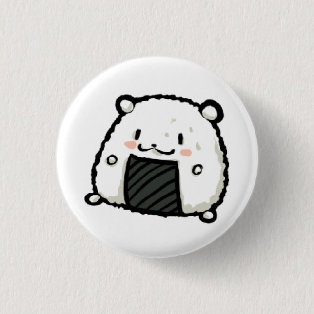 sushi bear 1 inch round button (Front)