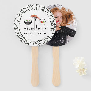 Sushi Birthday Party Modern Personalized Photo Hand Fan